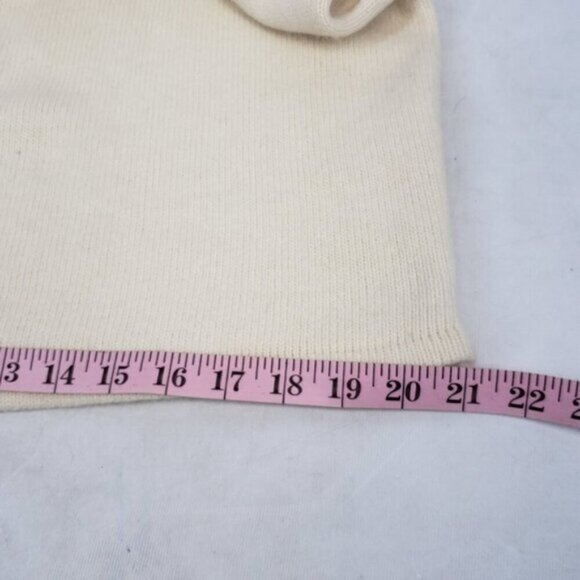 Vintage Lambswool Angora Open Cardigan Sweater Faux Leather Details with Bead… - Picture 12 of 15